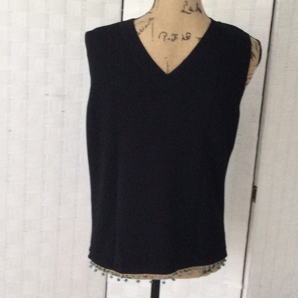 Joseph A  Woman’s Black Sleeveless Top size M beads on bottom trim.      #275 - Picture 3 of 11